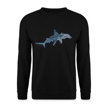 Hammerhai Hai Haie Wale Haifisch Ozean - Unisex Pullover - Schwarz - Vorne - Alina (178cm) & Michal (187cm)