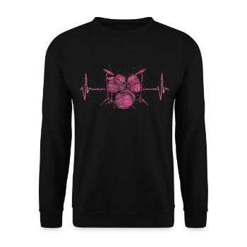 Batterie Heartbeat Batteur - Sweat-shirt Unisexe - noir - Devant - Alina (178cm) & Michal (187cm)