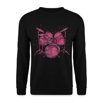 Drums Drummer Drumset - Unisex Sweatshirt - black - Front - Alina (178cm) & Michal (187cm)