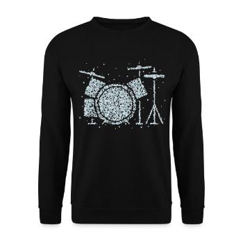 Schlagzeug Drumset Trommler Trommeln Geschenk - Unisex Pullover - Schwarz - Vorne - Alina (178cm) & Michal (187cm)