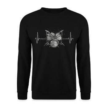Batterie Heartbeat Batteur Snare - Sweat-shirt Unisexe - noir - Devant - Alina (178cm) & Michal (187cm)