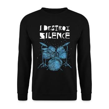 Schlagzeuger Schlagzeug Trommler Drums - Unisex Pullover - Schwarz - Vorne - Alina (178cm) & Michal (187cm)