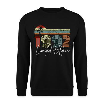 30 ans 1992 Vintage Édition Limitée - Sweat-shirt Unisexe - noir - Devant - Alina (178cm) & Michal (187cm)