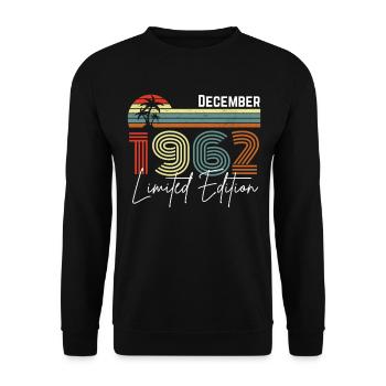 60 ans Décembre 1962 Vintage Édition Limitée - Sweat-shirt Unisexe - noir - Devant - Alina (178cm) & Michal (187cm)