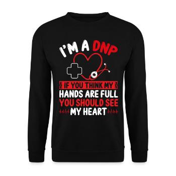 DNP Nurse DNP Graduation Doctor DNP Degree - Unisex Sweatshirt - black - Front - Alina (178cm) & Michal (187cm)