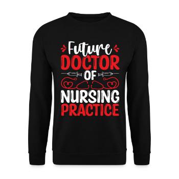 Futur DNP Docteur Infirmière Appréciation DNP Infirmière - Sweat-shirt Unisexe - noir - Devant - Alina (178cm) & Michal (187cm)