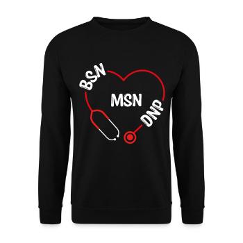 BSN MSN DNP DNP Doctor Appreciation Nurse - Unisex Sweatshirt - black - Front - Alina (178cm) & Michal (187cm)