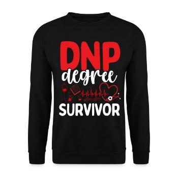 DNP Degree Survivor Funny DNP Doctor Nurse - Unisex Sweatshirt - black - Front - Alina (178cm) & Michal (187cm)