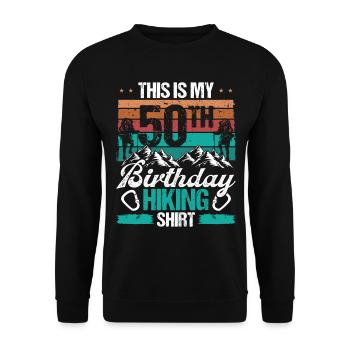 Randonneur de 50 ans Randonnée Vintage 50ème Anniversaire - Sweat-shirt Unisexe - noir - Devant - Alina (178cm) & Michal (187cm)