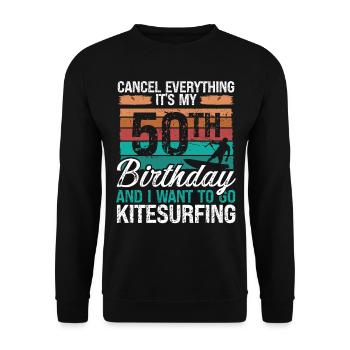 Kitesurf 50e anniversaire Kiteboarder 50 ans - Sweat-shirt Unisexe - noir - Devant - Alina (178cm) & Michal (187cm)
