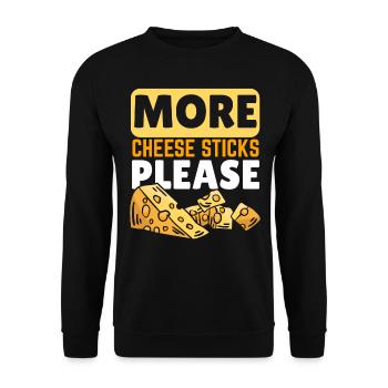 Plus de bâtonnets de fromage s’il vous plaît Cheesy Cheese Foodie - Sweat-shirt Unisexe - noir - Devant - Alina (178cm) & Michal (187cm)