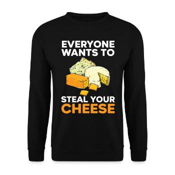 Tout le monde veut voler votre fromage Cheesy Lover - Sweat-shirt Unisexe - noir - Devant - Alina (178cm) & Michal (187cm)