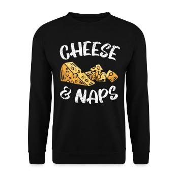 Fromage et nap fromage fromage foodie Molkereip - Sweat-shirt Unisexe - noir - Devant - Alina (178cm) & Michal (187cm)