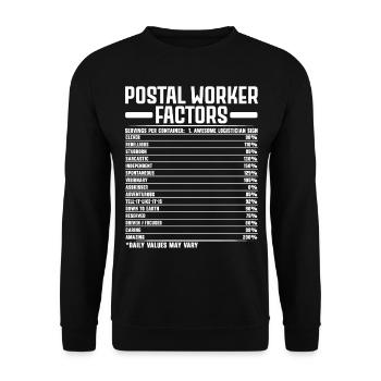 Postal workers Factors Postman Postman J - Unisex Sweatshirt - black - Front - Alina (178cm) & Michal (187cm)