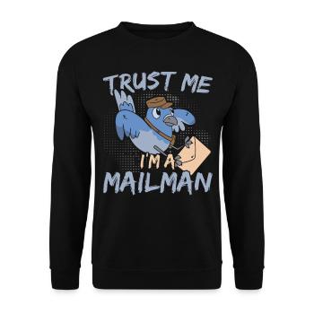 I am a Postal Officer Post Officer Postman Po - Unisex Sweatshirt - black - Front - Alina (178cm) & Michal (187cm)