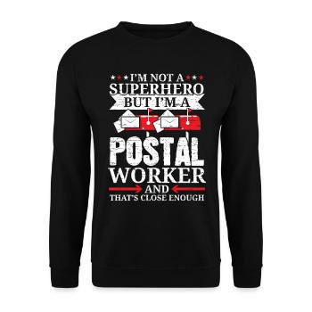 I am a postal worker Postman Postman B - Unisex Sweatshirt - black - Front - Alina (178cm) & Michal (187cm)