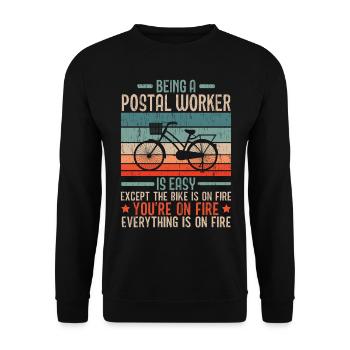 I am a postal worker Postman Postman Ber - Unisex Sweatshirt - black - Front - Alina (178cm) & Michal (187cm)
