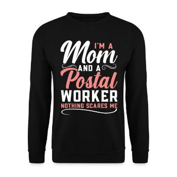 I am a mother and a postal worker Not - Unisex Sweatshirt - black - Front - Alina (178cm) & Michal (187cm)