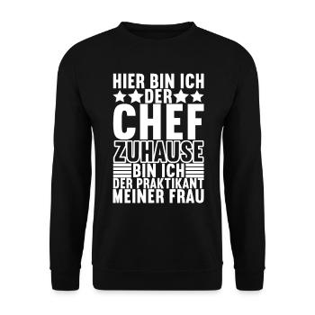 Abteilungsleiter Chef - Unisex Pullover - Schwarz - Vorne - Alina (178cm) & Michal (187cm)