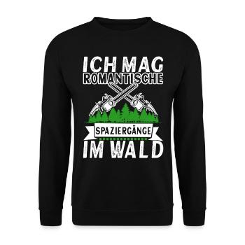 Holzfäller Förster - Unisex Pullover - Schwarz - Vorne - Alina (178cm) & Michal (187cm)
