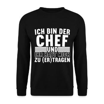 Abteilungsleiter Chef - Unisex Pullover - Schwarz - Vorne - Alina (178cm) & Michal (187cm)