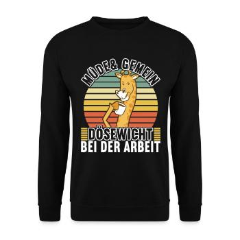 Lustige Sprüche Witzige Sprüche - Unisex Pullover - Schwarz - Vorne - Alina (178cm) & Michal (187cm)