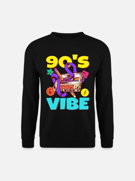 90er Jahre Outfit Party Motto Kassette 90's Vibe - Unisex Pullover - Schwarz