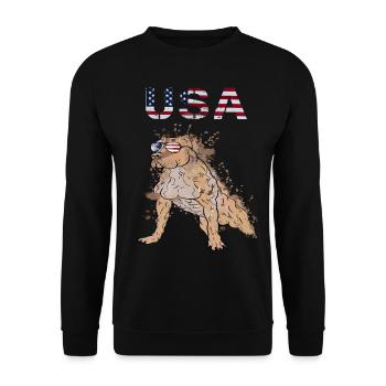 Lunettes de soleil Patriotic Bulldog USA - Sweat-shirt Unisexe - noir - Devant - Alina (178cm) & Michal (187cm)