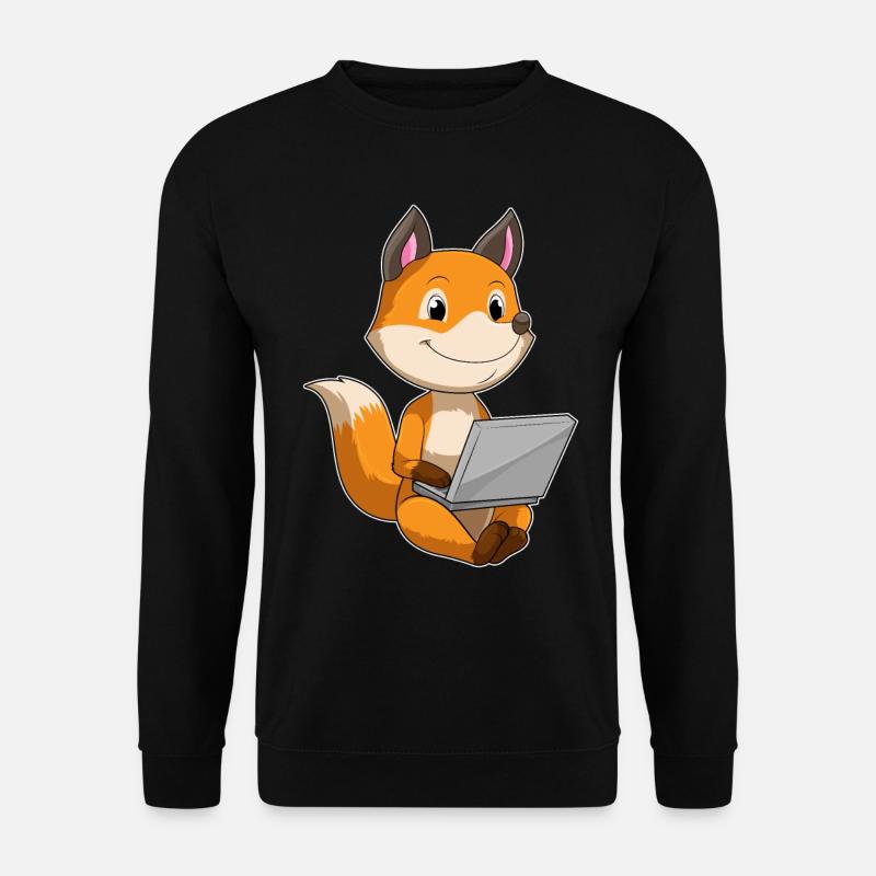 Fuchs with laptop - Unisex Sweatshirt - black