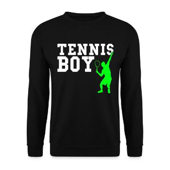 Tennis boy - Unisex Pullover - Schwarz - Vorne - Alina (178cm) & Michal (187cm)