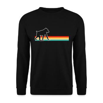 Singe Rétro - Sweat-shirt Unisexe - noir - Devant - Alina (178cm) & Michal (187cm)