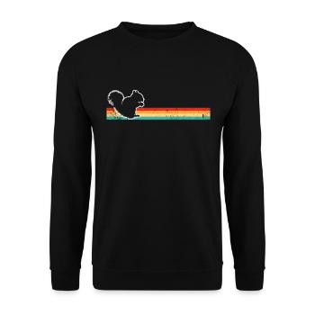 Squirrel Retro - Unisex Sweatshirt - black - Front - Alina (178cm) & Michal (187cm)