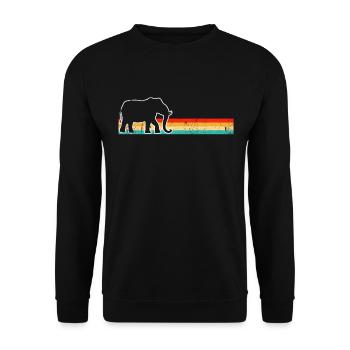 Elefant Retro - Unisex Pullover - Schwarz - Vorne - Alina (178cm) & Michal (187cm)