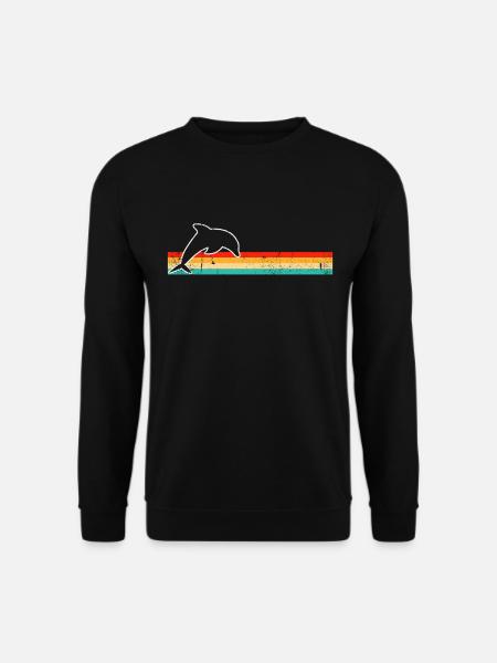 Delfin Retro - Unisex Pullover - Schwarz