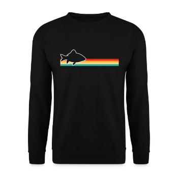 Fish Retro - Unisex Sweatshirt - black - Front - Alina (178cm) & Michal (187cm)