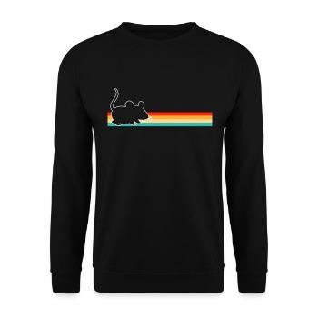 Maus Retro - Unisex Pullover - Schwarz - Vorne - Alina (178cm) & Michal (187cm)