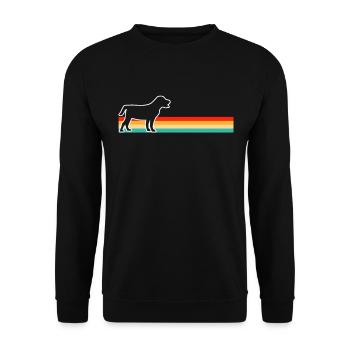 Hund Retro - Unisex Pullover - Schwarz - Vorne - Alina (178cm) & Michal (187cm)