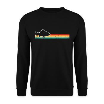 Fish Retro - Unisex Sweatshirt - black - Front - Alina (178cm) & Michal (187cm)