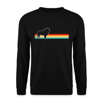 Lion Rétro - Sweat-shirt Unisexe - noir - Devant - Alina (178cm) & Michal (187cm)