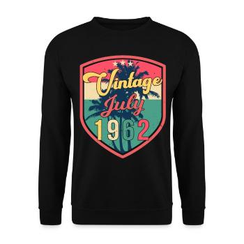 1962 Juli 60ter Geburtstag - Unisex Pullover - Schwarz - Vorne - Alina (178cm) & Michal (187cm)