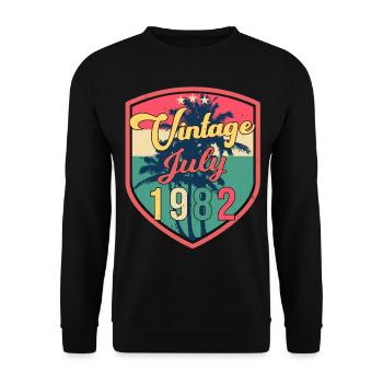 July 1982 40th birthday - Unisex Sweatshirt - black - Front - Alina (178cm) & Michal (187cm)