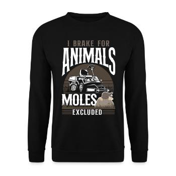 Tondeuse à gazon Mowing Papa Père - Sweat-shirt Unisexe - noir - Devant - Alina (178cm) & Michal (187cm)