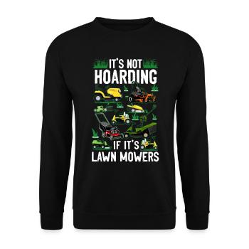 Lawn Mower Mowing Dad Father - Unisex Pullover - Schwarz - Vorne - Alina (178cm) & Michal (187cm)