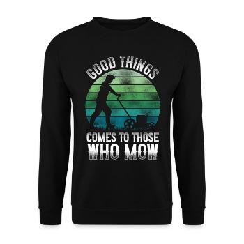 Lawn Mower Mowing Dad Father - Unisex Pullover - Schwarz - Vorne - Alina (178cm) & Michal (187cm)