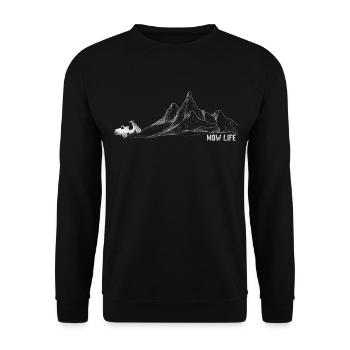 Lawn Mower Mowing Dad Father - Unisex Pullover - Schwarz - Vorne - Alina (178cm) & Michal (187cm)