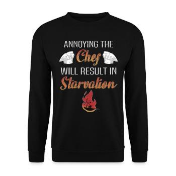 Chef restaurant drôle disant chef de cuisine - Sweat-shirt Unisexe - noir - Devant - Alina (178cm) & Michal (187cm)