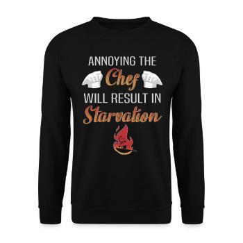 Chef restaurant drôle disant chef de cuisine - Sweat-shirt Unisexe - noir - Devant - Alina (178cm) & Michal (187cm)