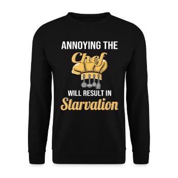 drôle de dire chef cuisine restaurant cuisinier - Sweat-shirt Unisexe - noir - Devant - Alina (178cm) & Michal (187cm)