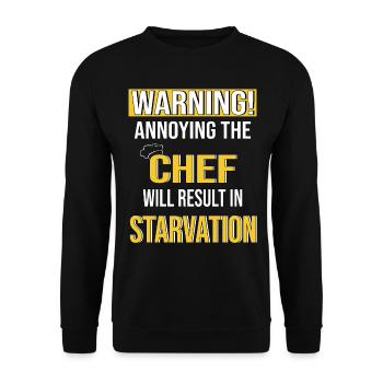 Chef Kitchen Restaurant funny saying Chef - Unisex Sweatshirt - black - Front - Alina (178cm) & Michal (187cm)