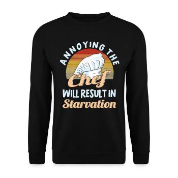 Chef Chef Kitchen Restaurant funny saying - Unisex Sweatshirt - black - Front - Alina (178cm) & Michal (187cm)